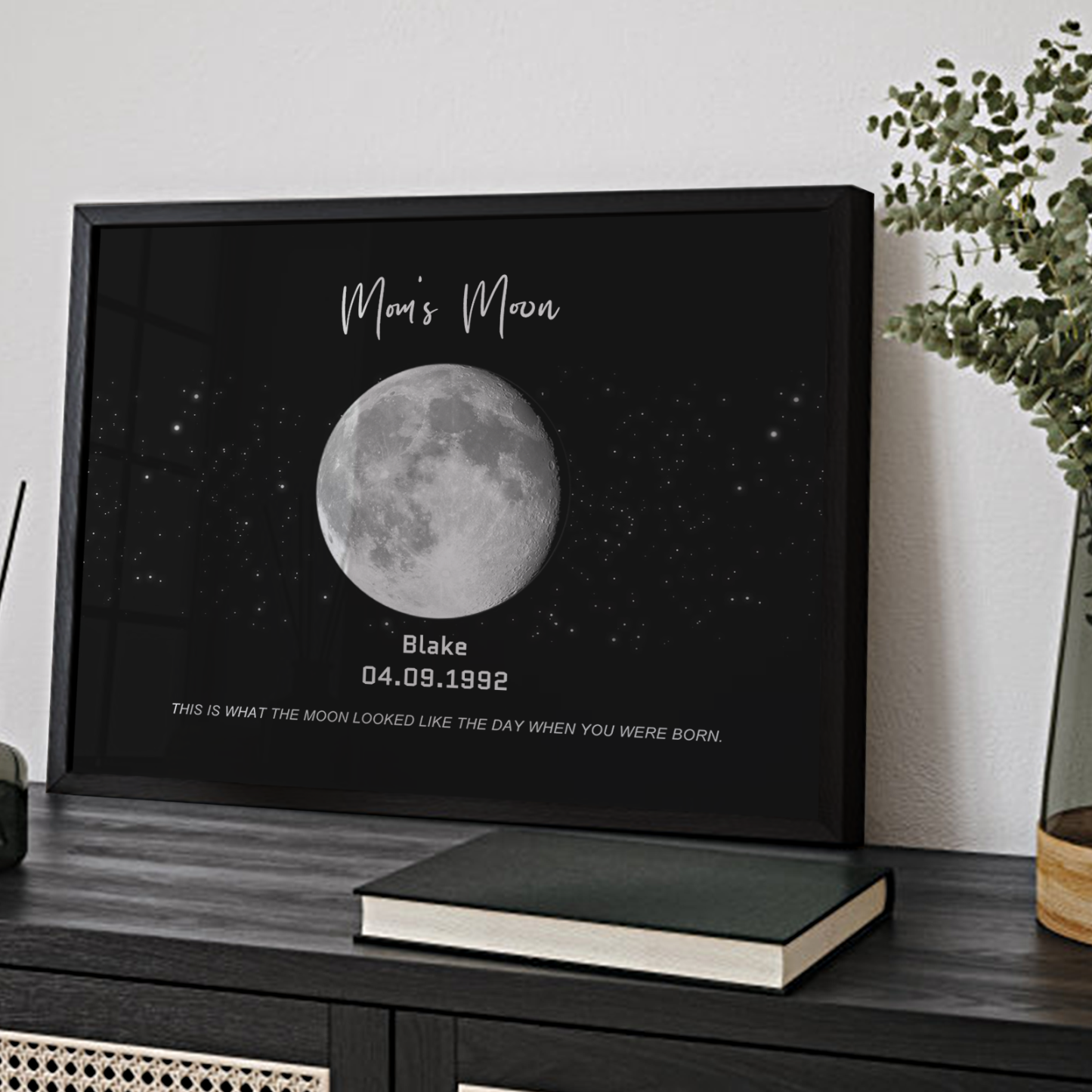 Birthday Gifts Personalized Family Moon Phase Wood Frame