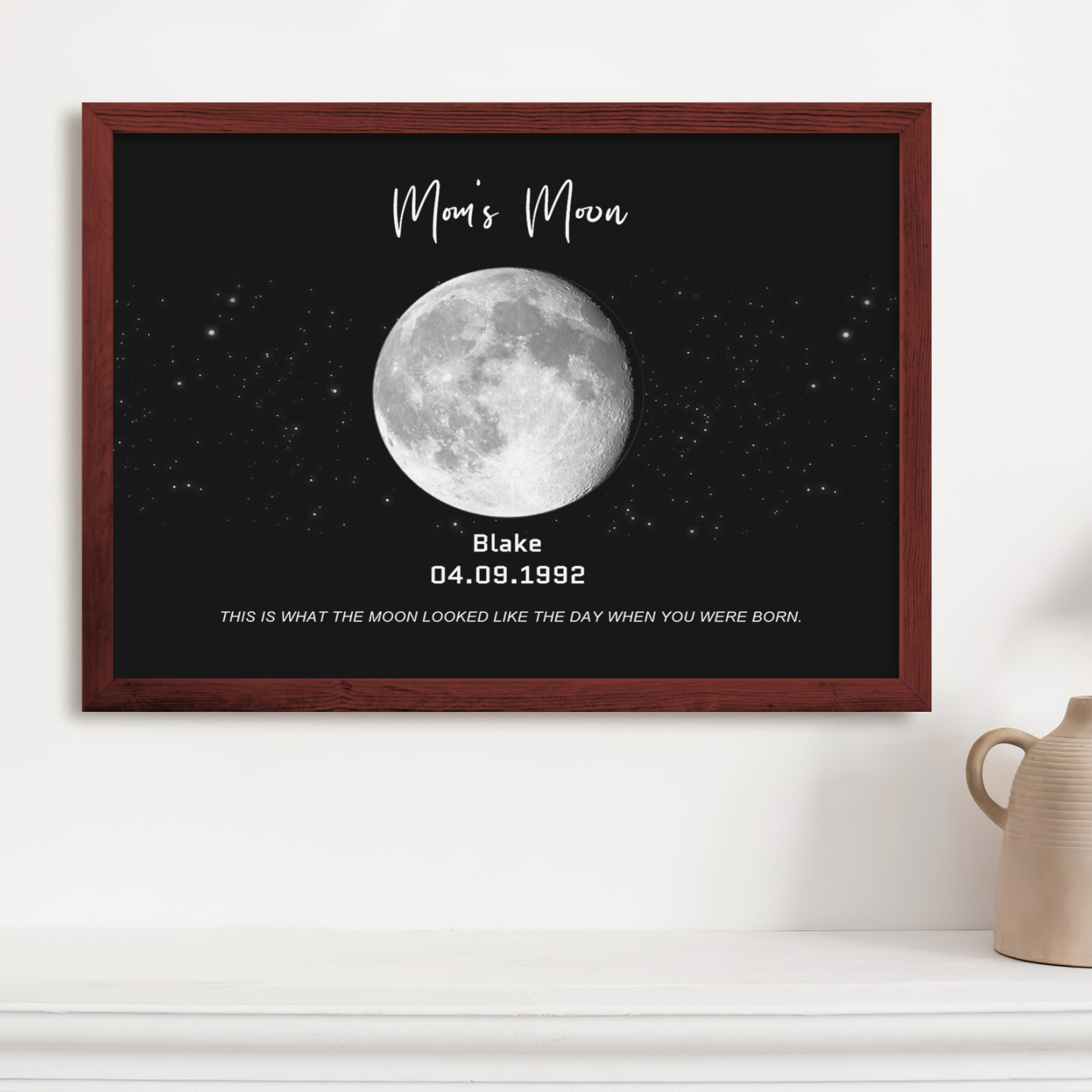 Birthday Gifts Personalized Family Moon Phase Wood Frame