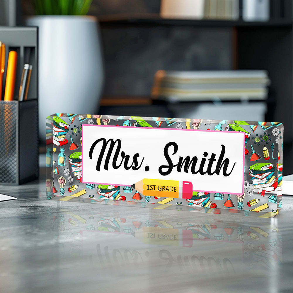 Personalized Teacher Desk Name Plate Teacher Gifts - mysiliconefoodbag