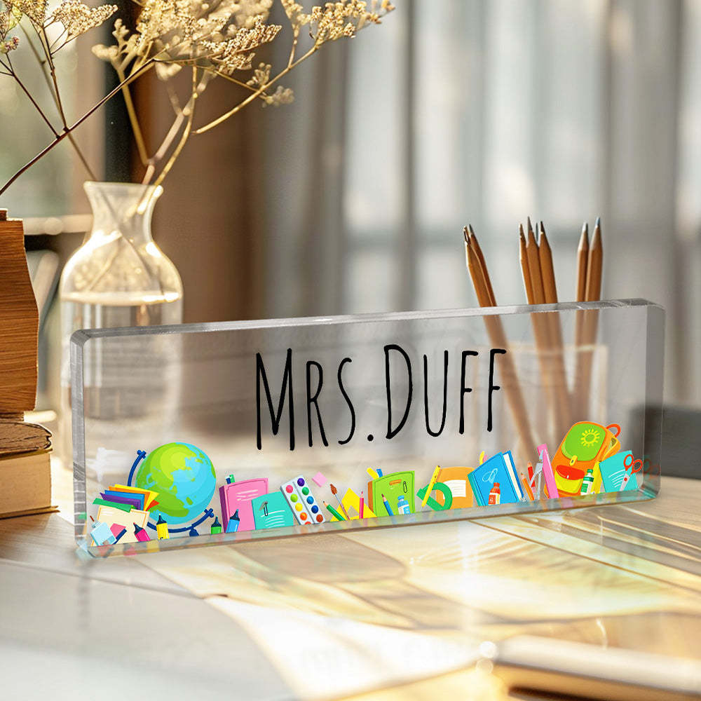 Personalized Teacher Desk Name Plate Teacher Gifts - mysiliconefoodbag