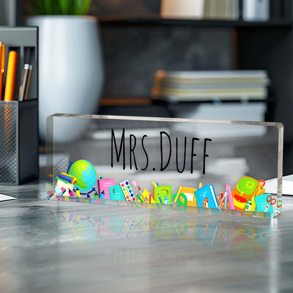 Personalized Teacher Desk Name Plate Teacher Gifts - mysiliconefoodbag