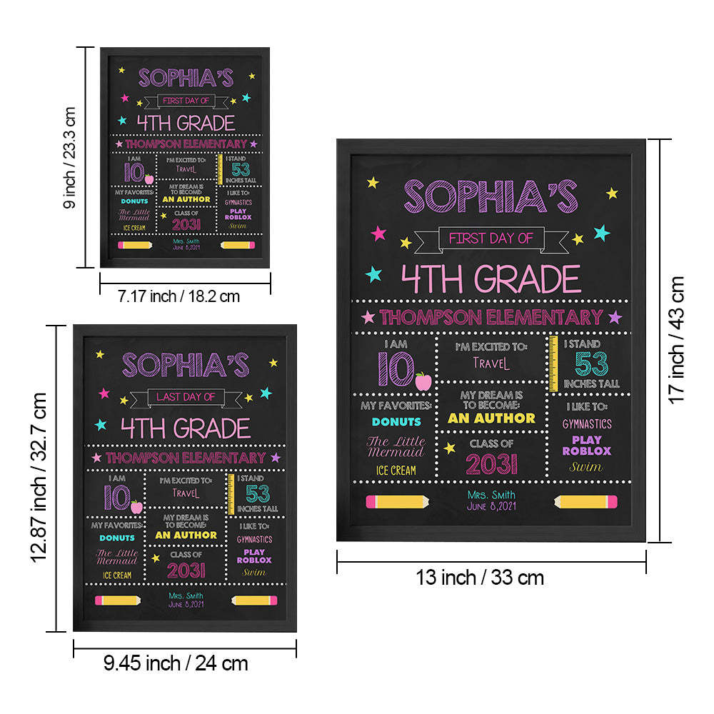 Personalized Back to School Sign First Day of School Sign Gift for Kids - mysiliconefoodbag