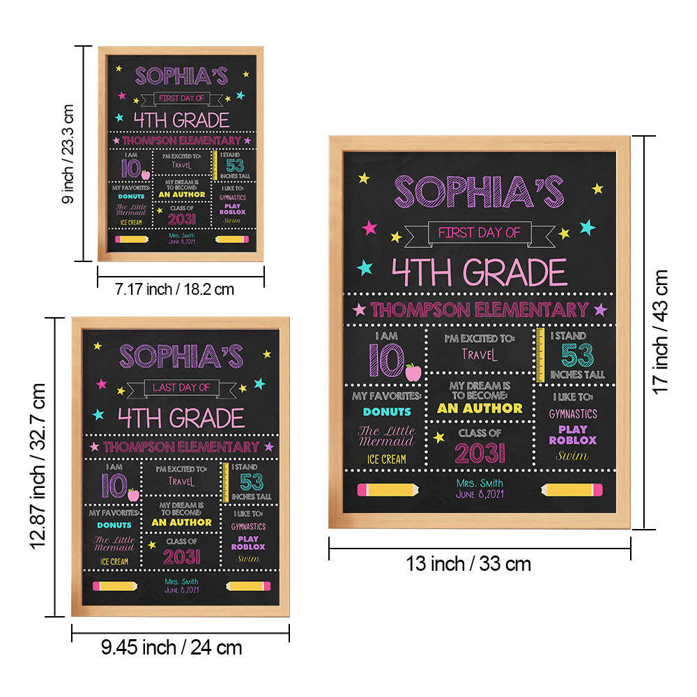 Personalized Back to School Sign First Day of School Sign Gift for Kids - mysiliconefoodbag