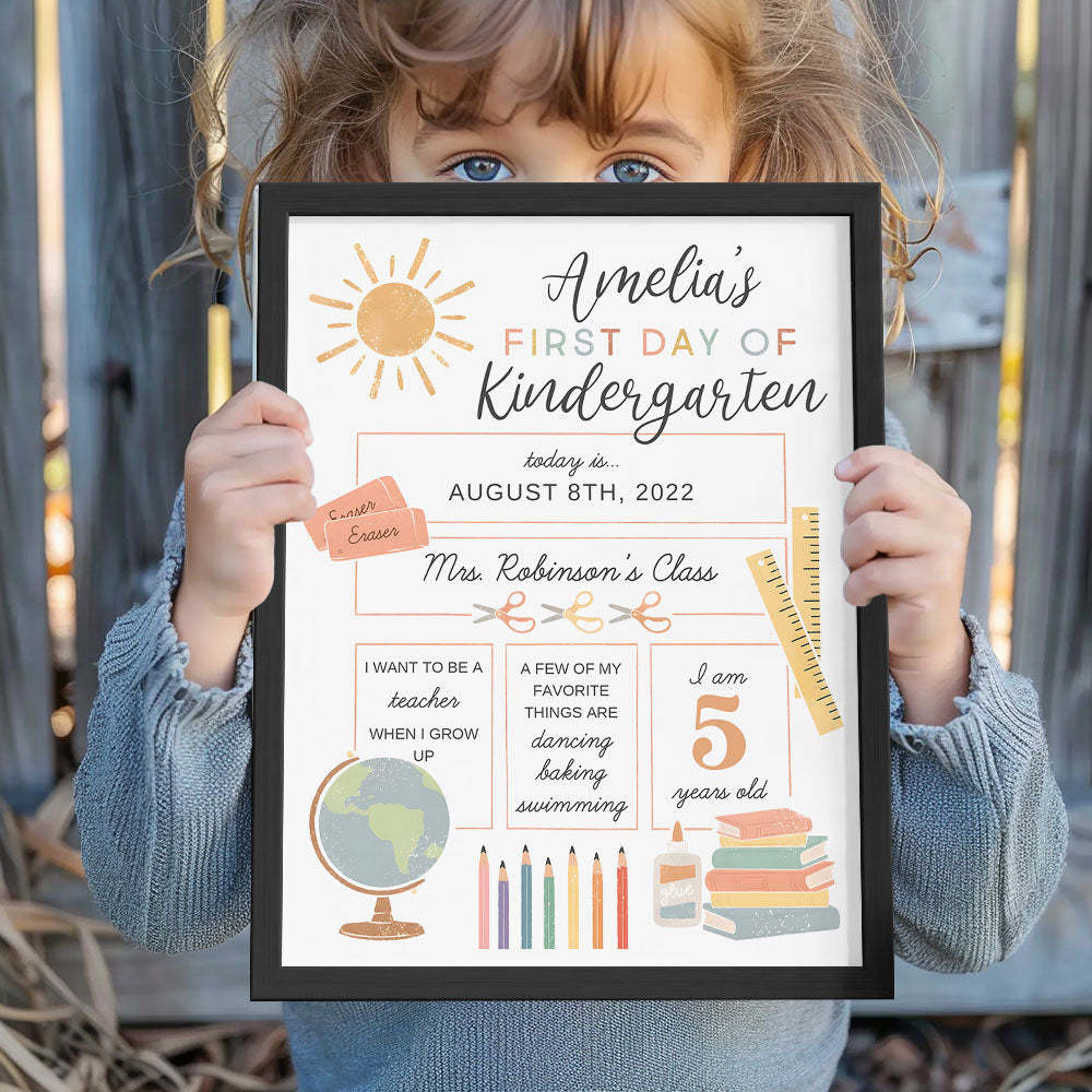Personalized Back to School Sign First Day of School Sign Gifts for Kids - mysiliconefoodbag