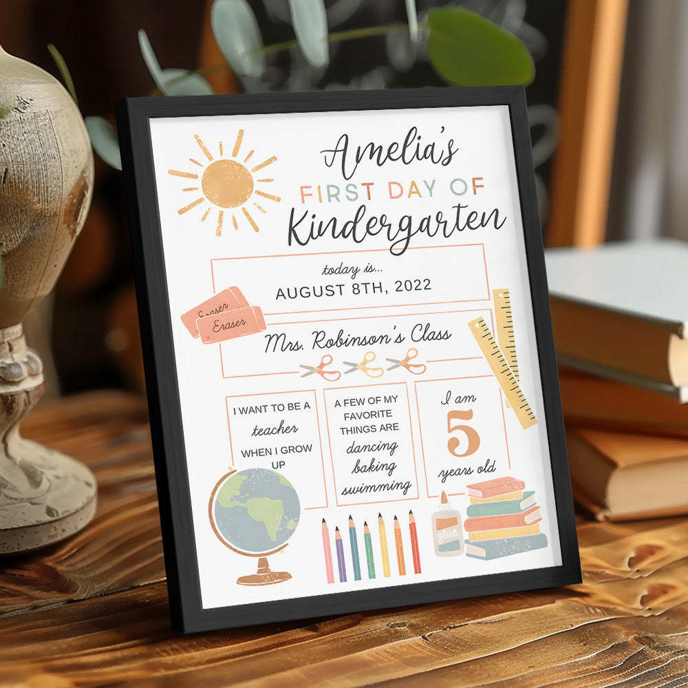 Personalized Back to School Sign First Day of School Sign Gifts for Kids - mysiliconefoodbag