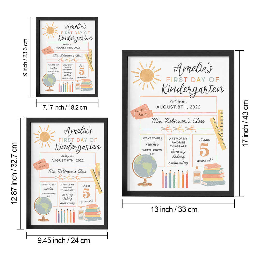 Personalized Back to School Sign First Day of School Sign Gifts for Kids - mysiliconefoodbag