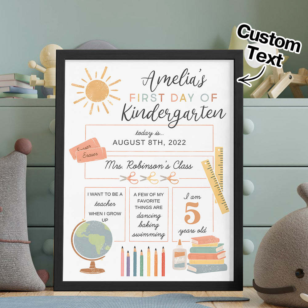 Personalized Back to School Sign First Day of School Sign Gifts for Kids - mysiliconefoodbag
