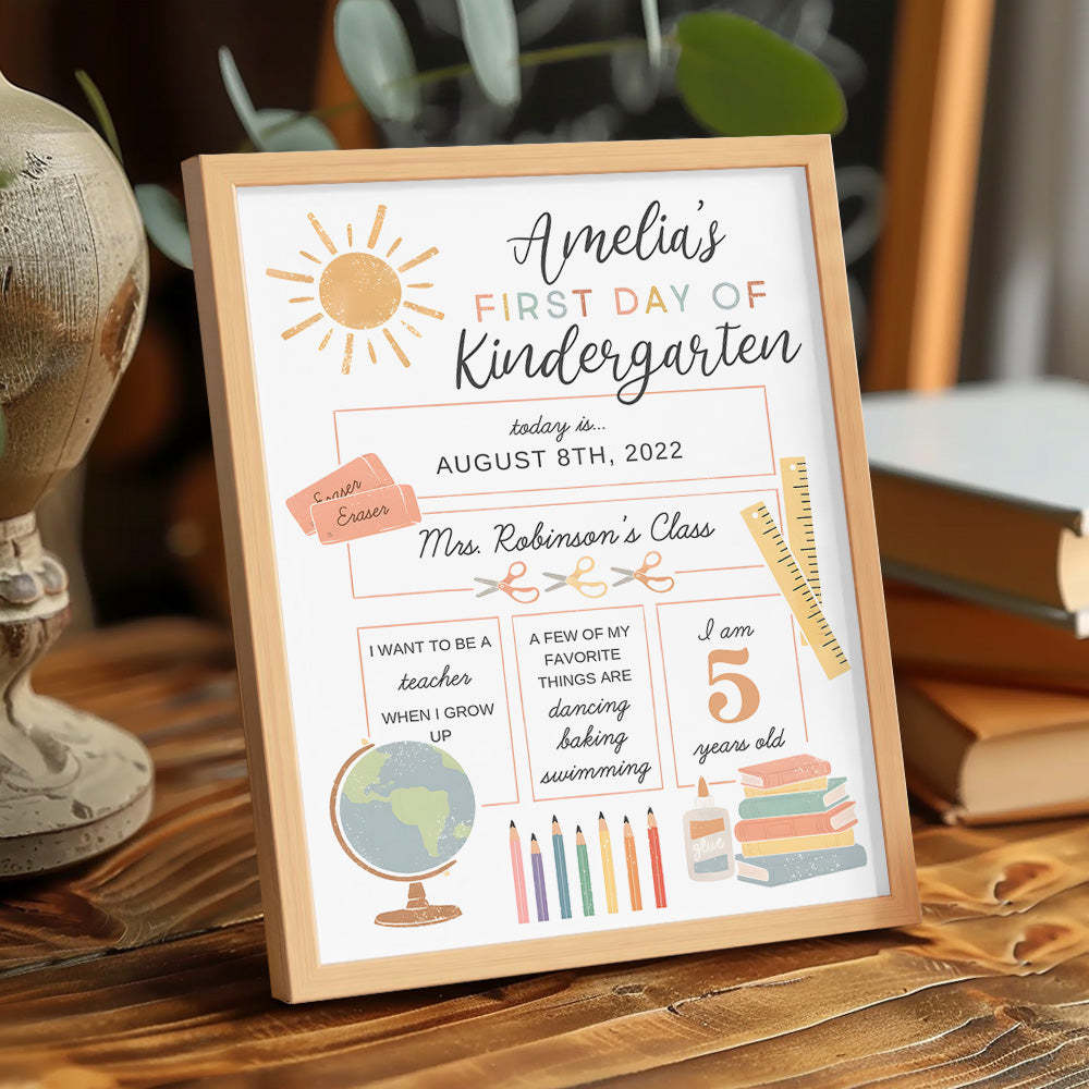Personalized Back to School Sign First Day of School Sign Gifts for Kids - mysiliconefoodbag