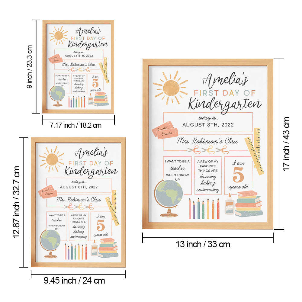Personalized Back to School Sign First Day of School Sign Gifts for Kids - mysiliconefoodbag