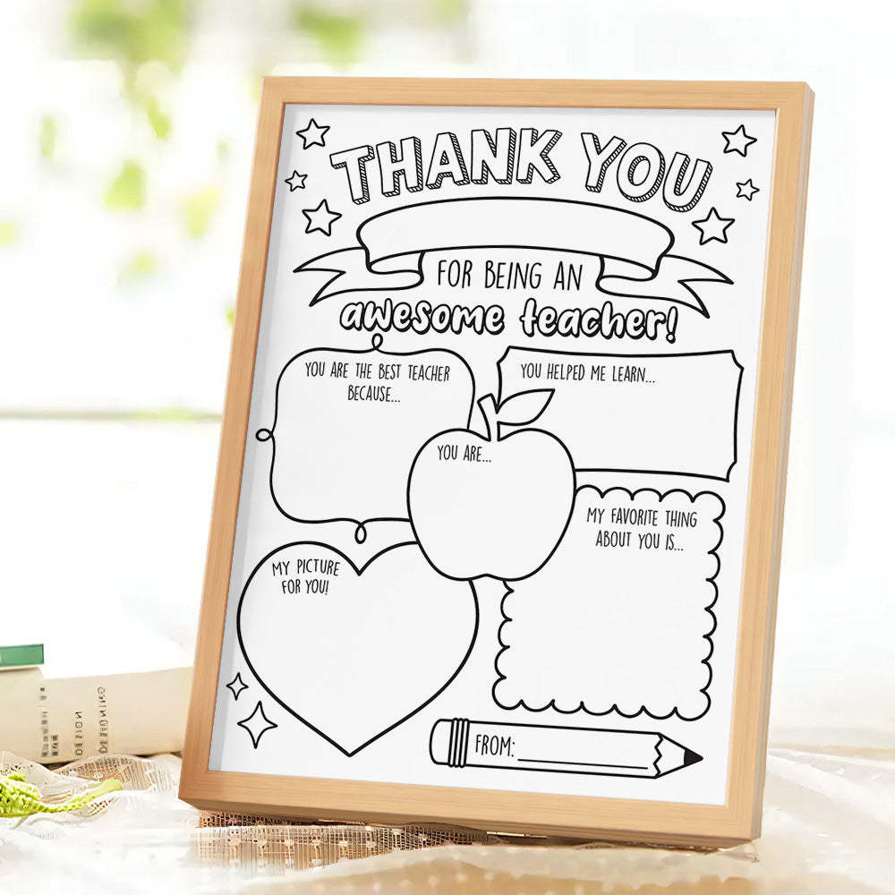 Back to School DIY Coloring Sign Teacher Appreciation Gifts - mysiliconefoodbag