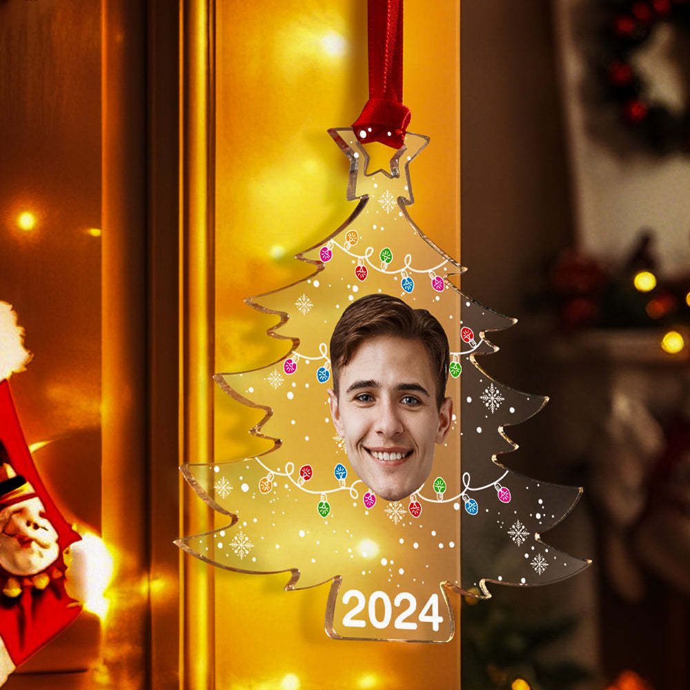 Personalized Photo Christmas Tree Family Ornament Funny Christmas Ornament Gift for Family - mysiliconefoodbag