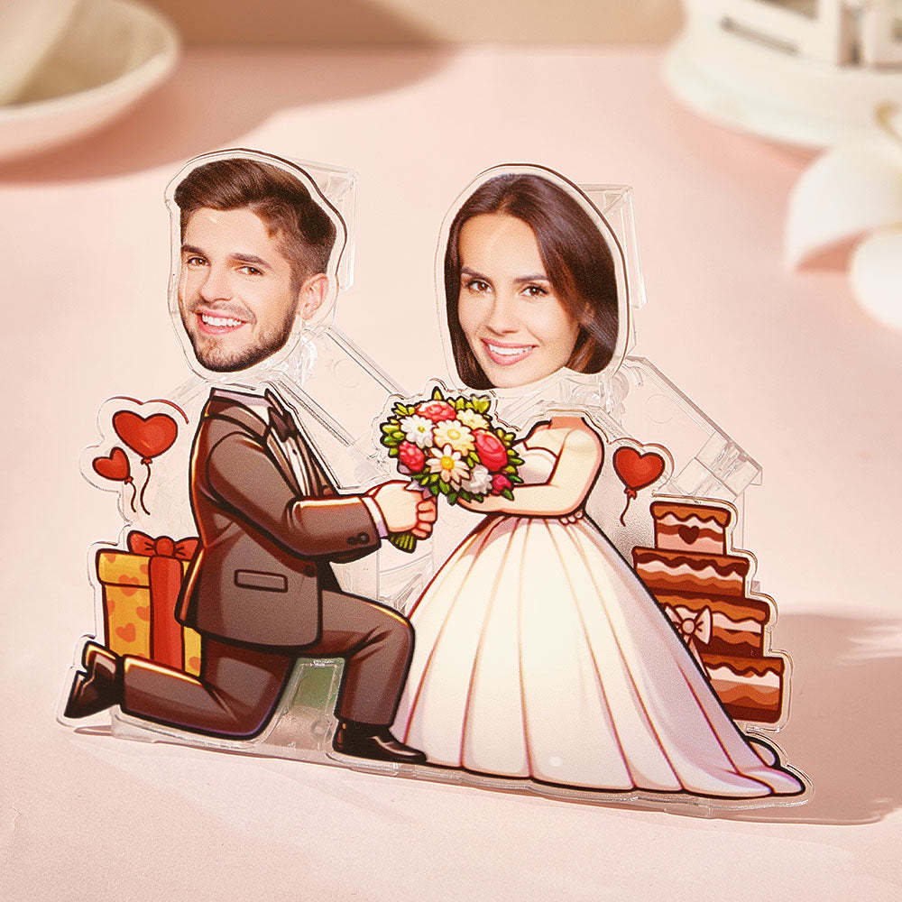 Personalized Face Couple Shaking Head Standee Gift for Couple - mysiliconefoodbag