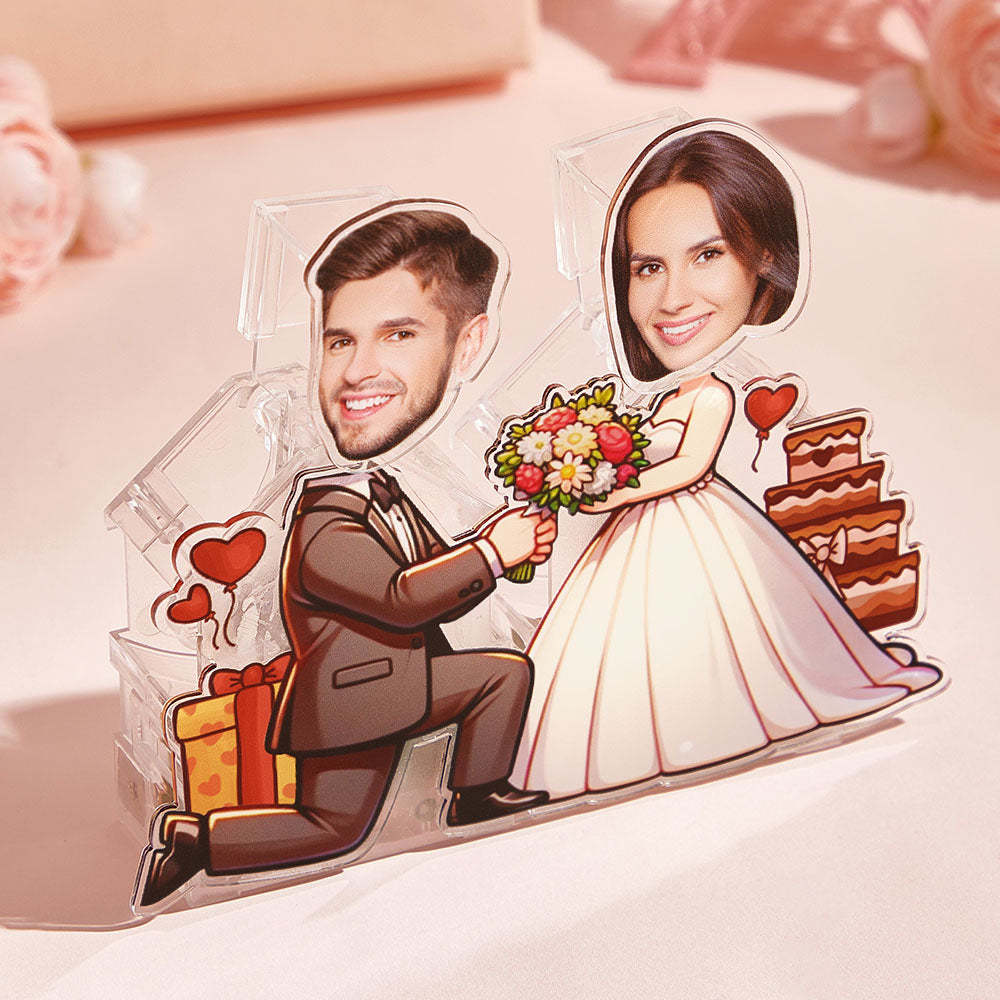 Personalized Face Couple Shaking Head Standee Gift for Couple - mysiliconefoodbag