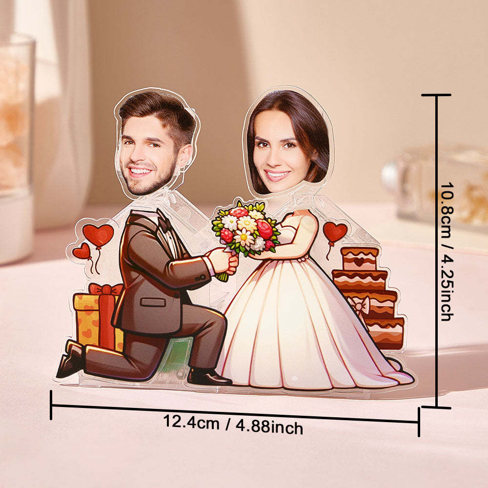 Personalized Face Couple Shaking Head Standee Gift for Couple - mysiliconefoodbag