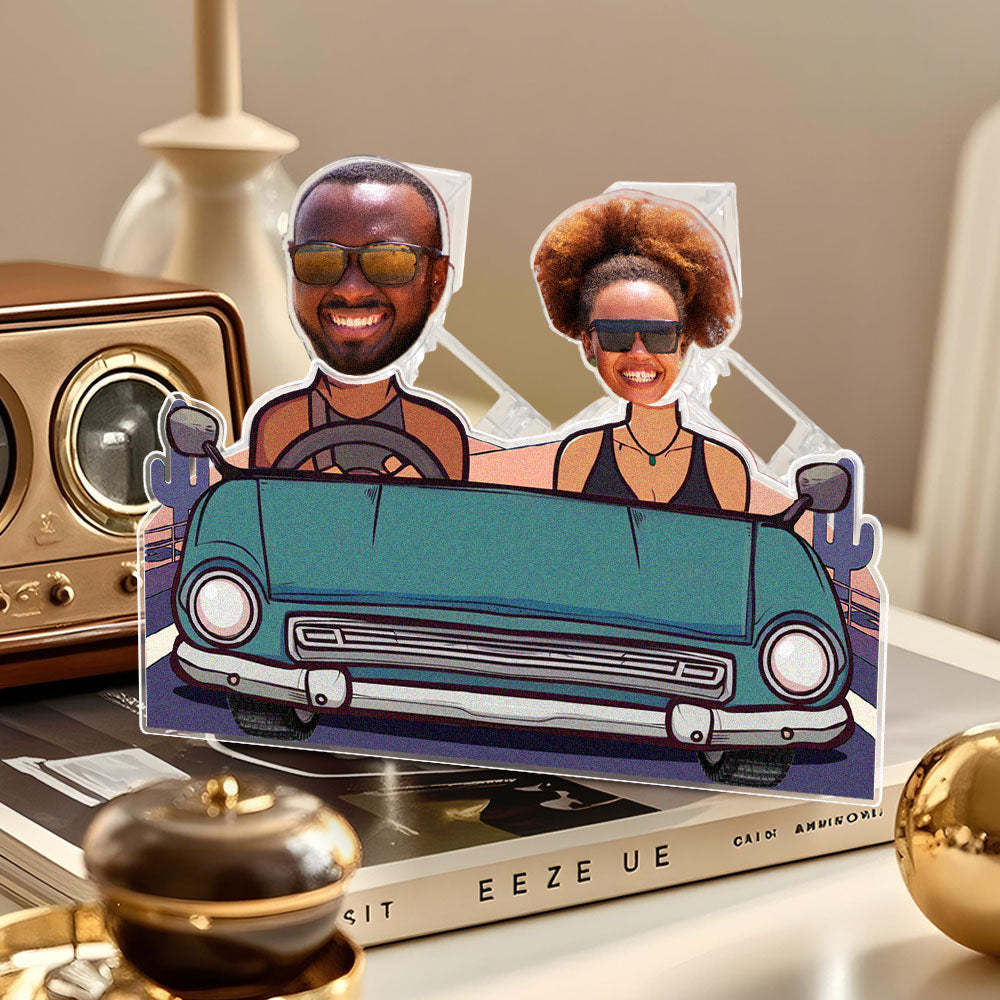 Personalized Face Couple In Car Shaking Head Standee Gift for Couple - mysiliconefoodbag