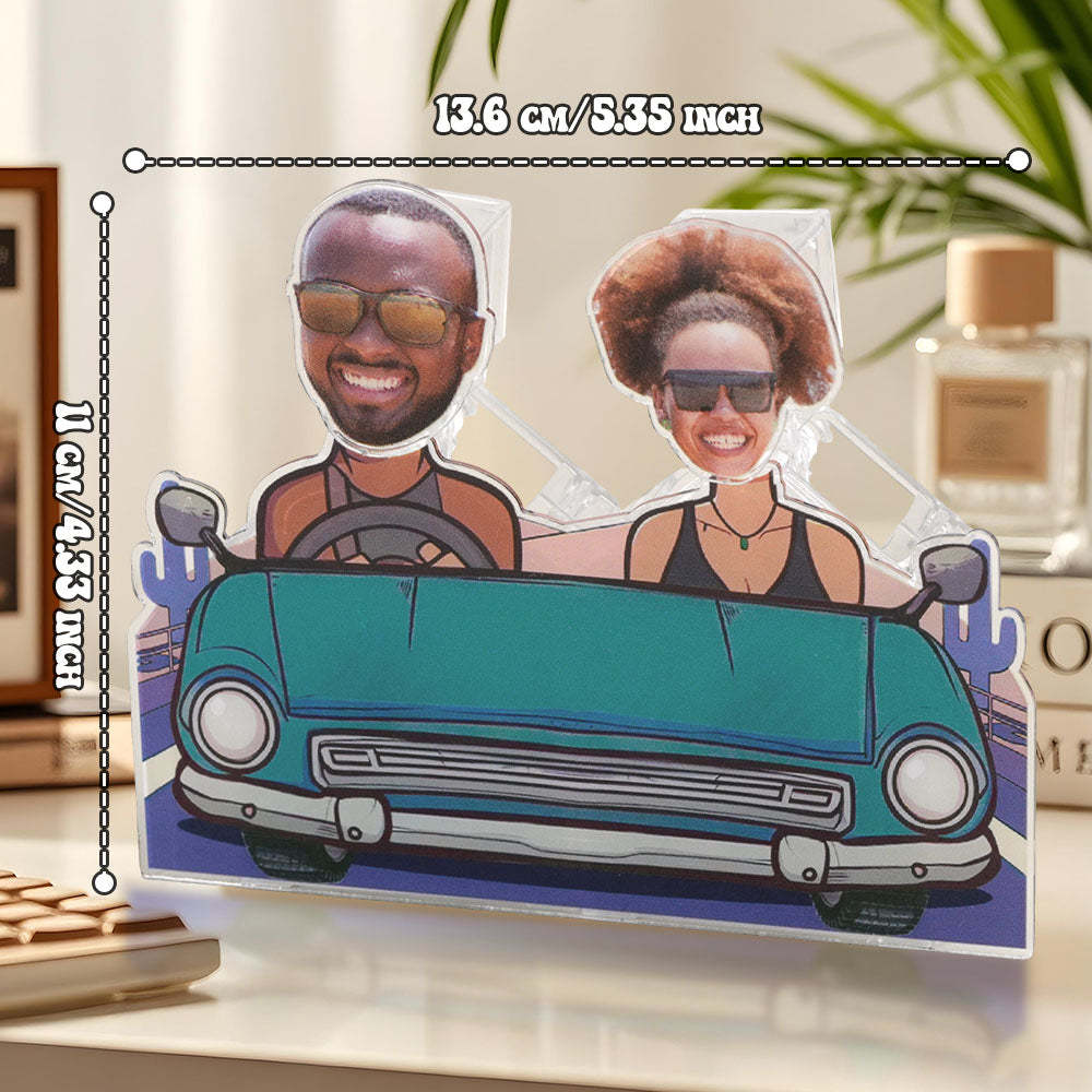 Personalized Face Couple In Car Shaking Head Standee Gift for Couple - mysiliconefoodbag