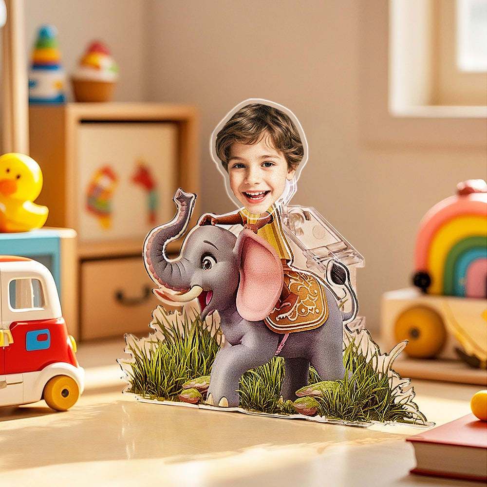 Personalized Face Kids and Animal Shaking Head Standee Gift for Kids - mysiliconefoodbag