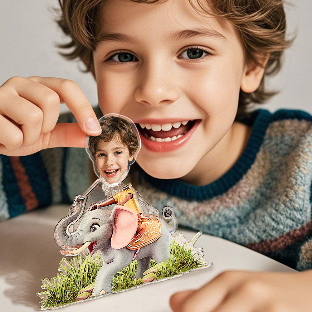 Personalized Face Kids and Animal Shaking Head Standee Gift for Kids - mysiliconefoodbag