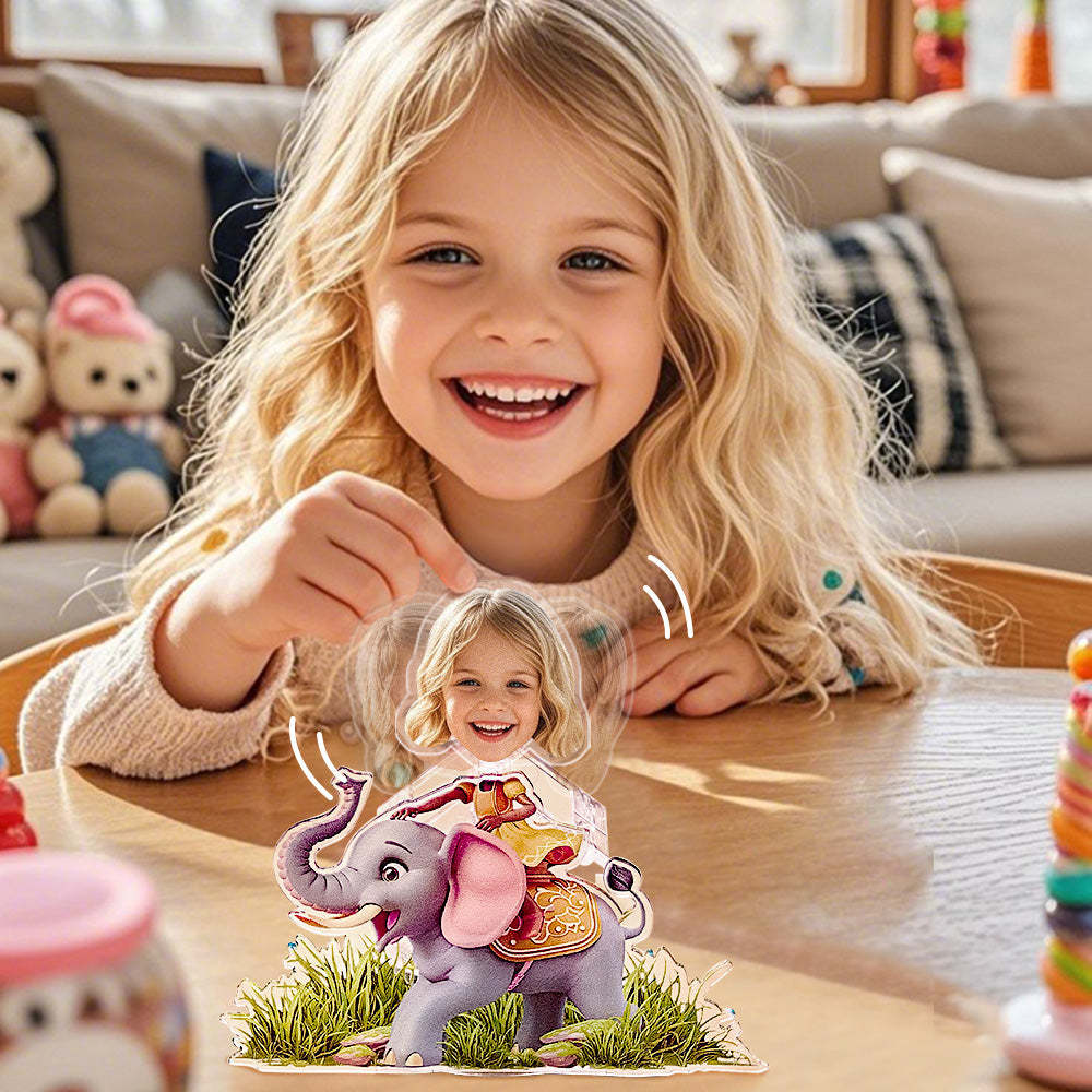 Personalized Face Kids and Animal Shaking Head Standee Gift for Kids - mysiliconefoodbag