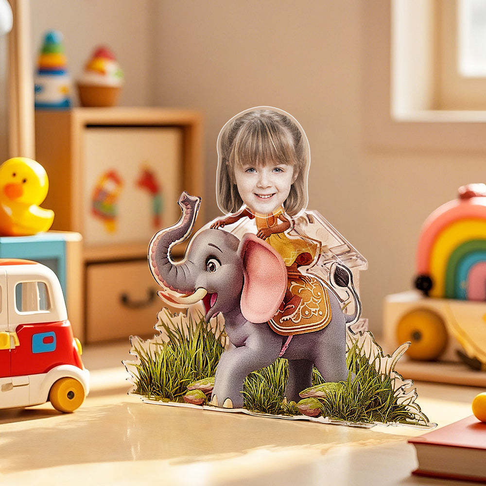 Personalized Face Kids and Animal Shaking Head Standee Gift for Kids - mysiliconefoodbag