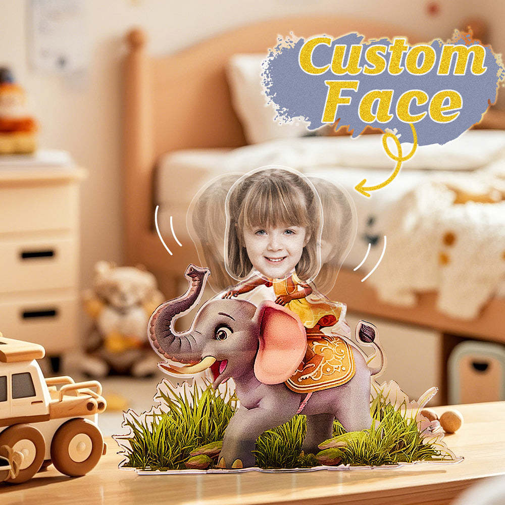 Personalized Face Kids and Animal Shaking Head Standee Gift for Kids - mysiliconefoodbag