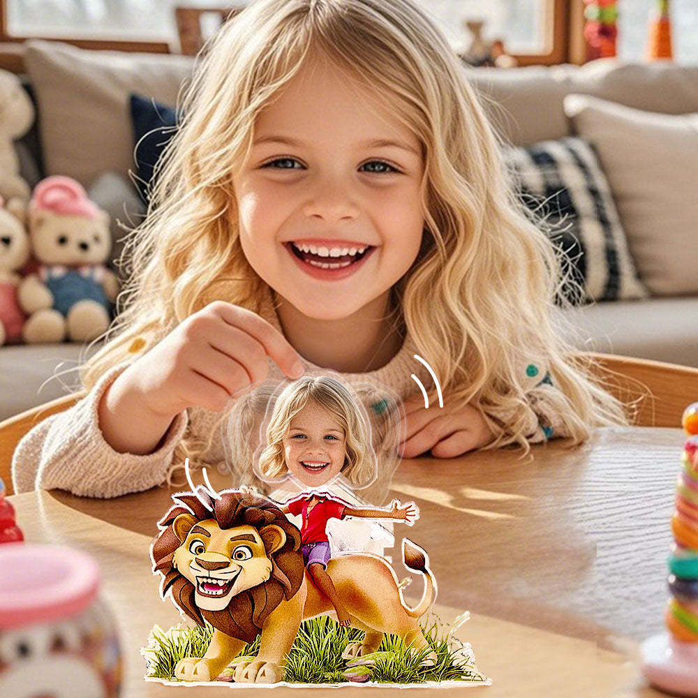 Personalized Face Kids and Animal Shaking Head Standee Gift for Kids - mysiliconefoodbag