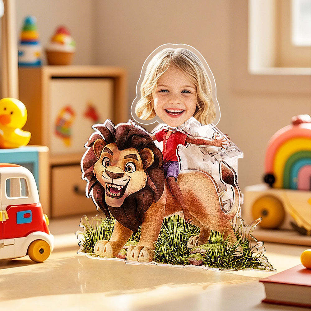 Personalized Face Kids and Animal Shaking Head Standee Gift for Kids - mysiliconefoodbag