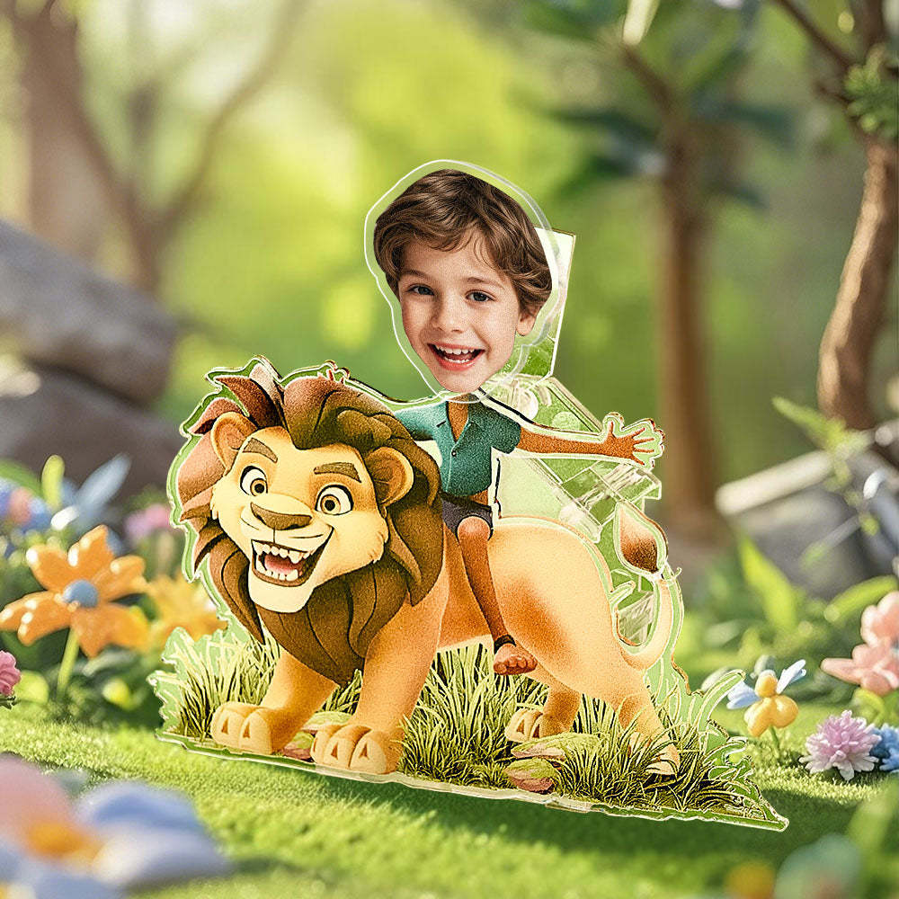 Personalized Face Kids and Animal Shaking Head Standee Gift for Kids - mysiliconefoodbag