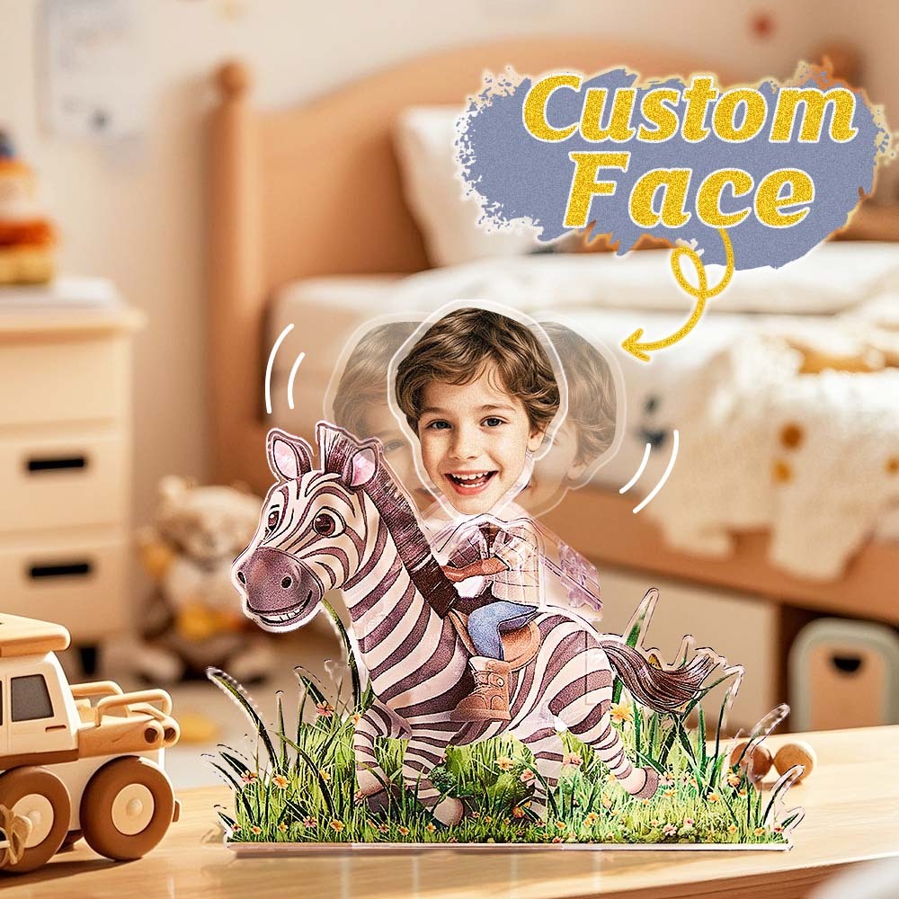 Personalized Face Kids and Animal Shaking Head Standee Gift for Kids - mysiliconefoodbag