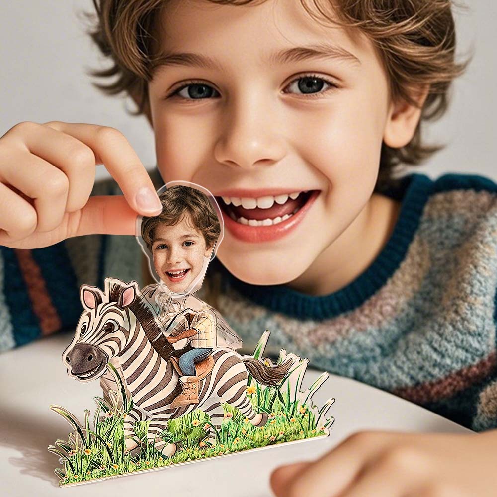 Personalized Face Kids and Animal Shaking Head Standee Gift for Kids - mysiliconefoodbag