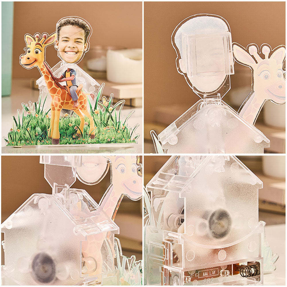 Personalized Face Kids and Animal Shaking Head Standee Gift for Kids - mysiliconefoodbag