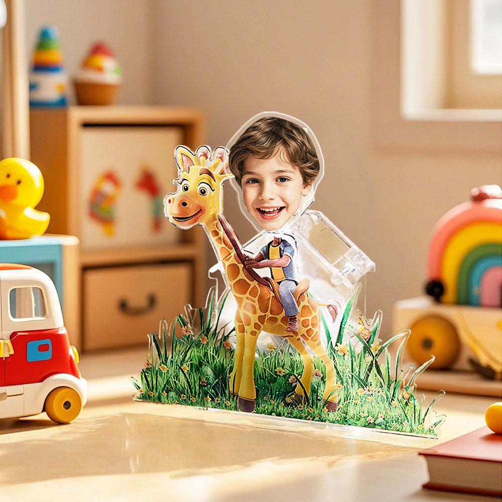 Personalized Face Kids and Animal Shaking Head Standee Gift for Kids - mysiliconefoodbag