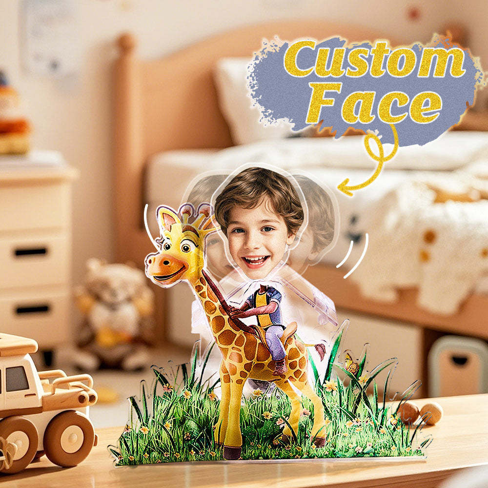 Personalized Face Kids and Animal Shaking Head Standee Gift for Kids - mysiliconefoodbag