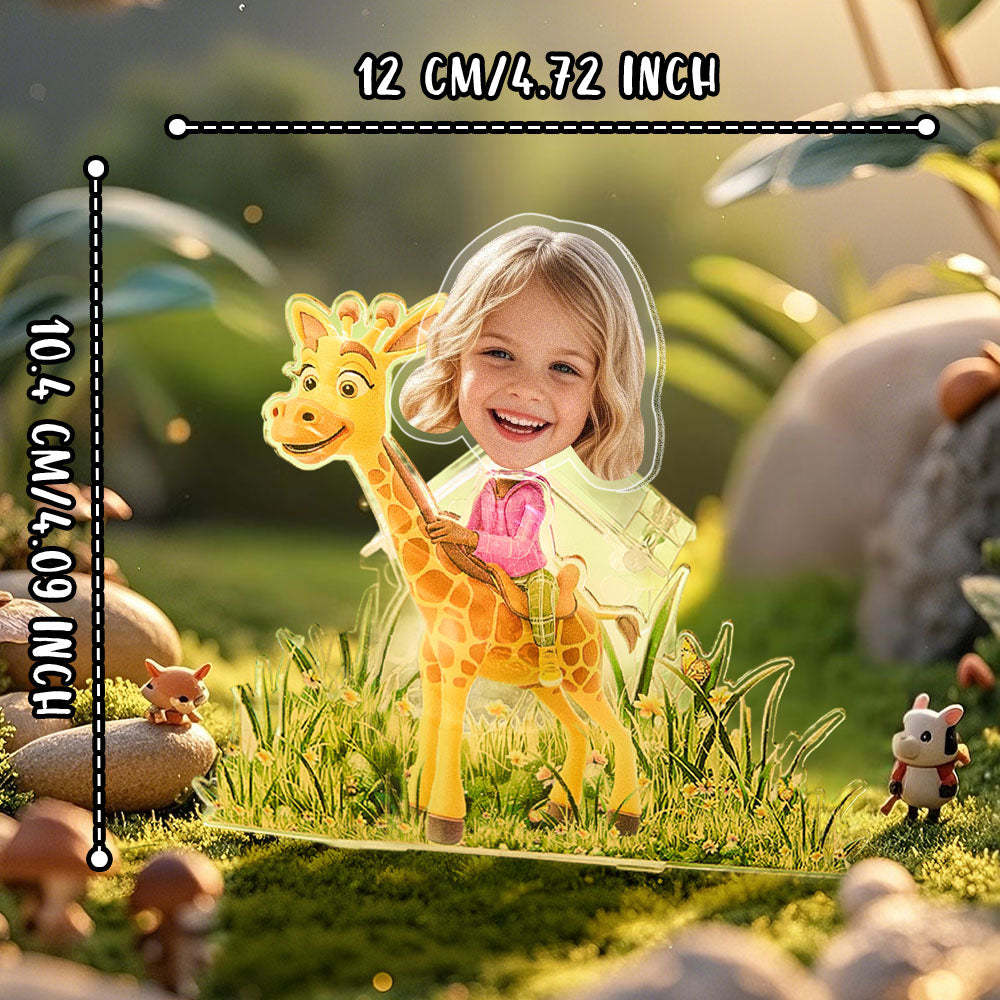 Personalized Face Kids and Animal Shaking Head Standee Gift for Kids - mysiliconefoodbag