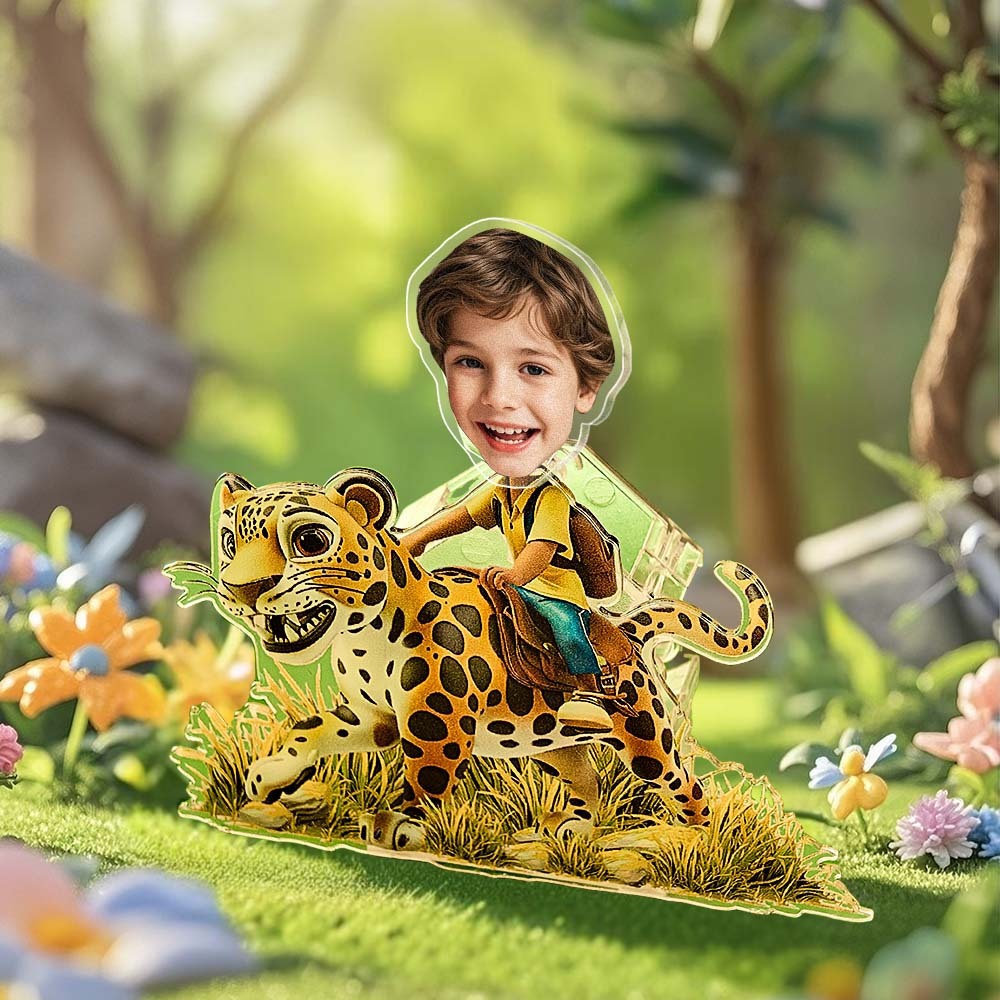 Personalized Face Kids and Animal Shaking Head Standee Gift for Kids - mysiliconefoodbag