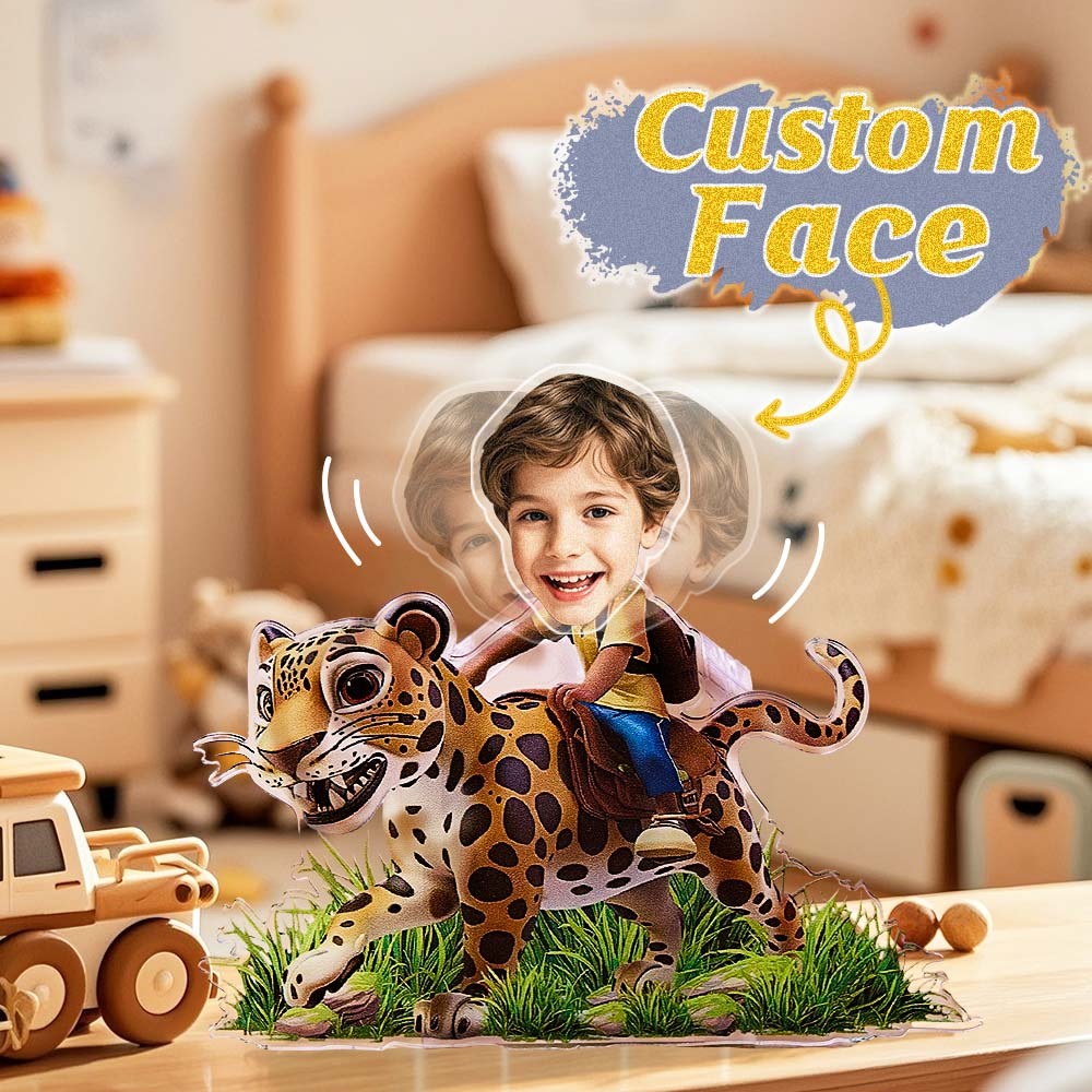 Personalized Face Kids and Animal Shaking Head Standee Gift for Kids - mysiliconefoodbag