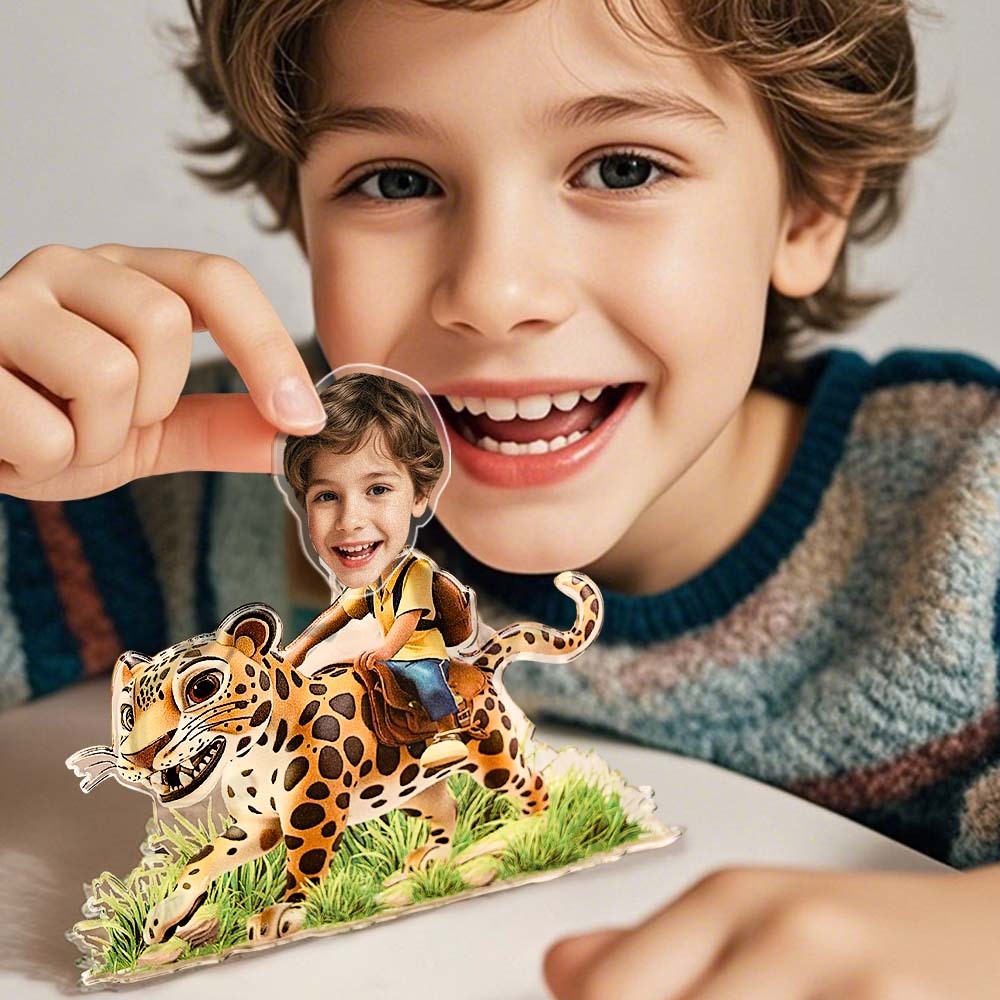 Personalized Face Kids and Animal Shaking Head Standee Gift for Kids - mysiliconefoodbag