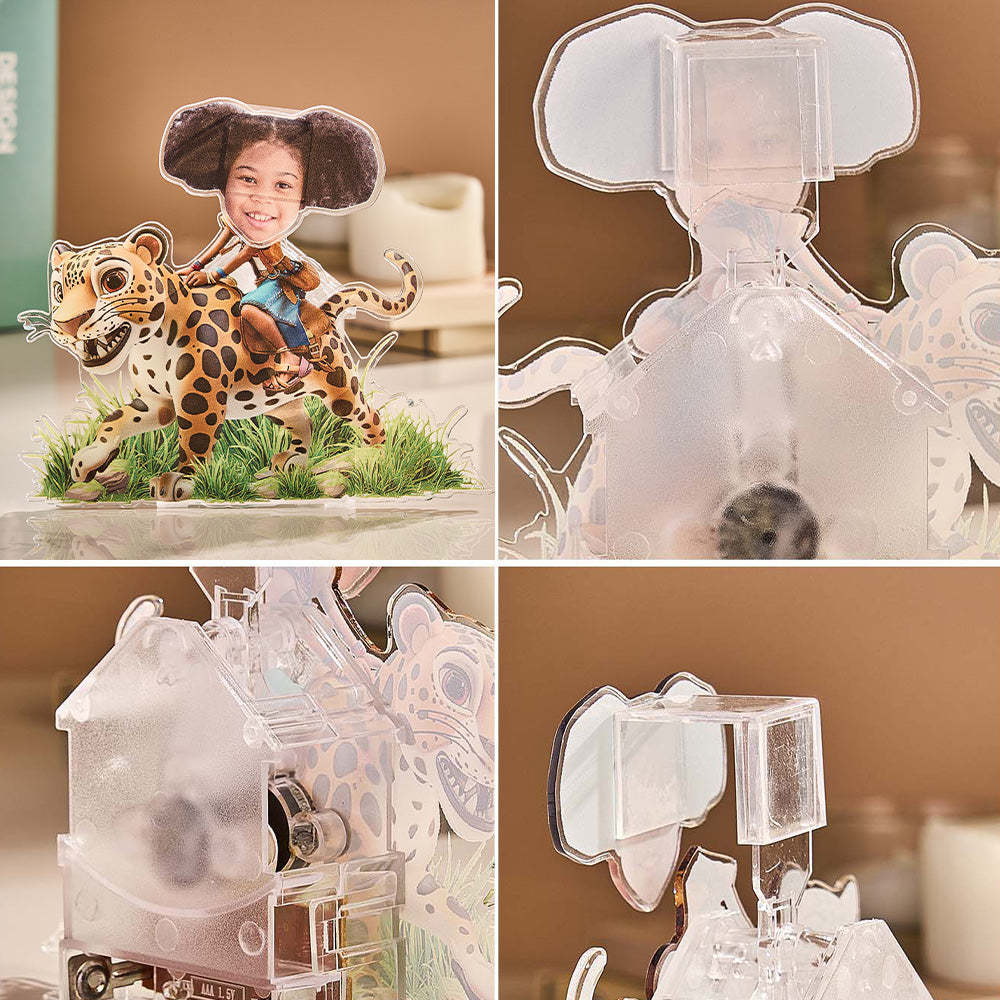 Personalized Face Kids and Animal Shaking Head Standee Gift for Kids - mysiliconefoodbag