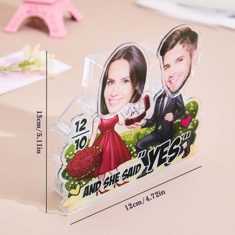 Personalized Face Propose Shaking Head Standee Gift for Couple - mysiliconefoodbag