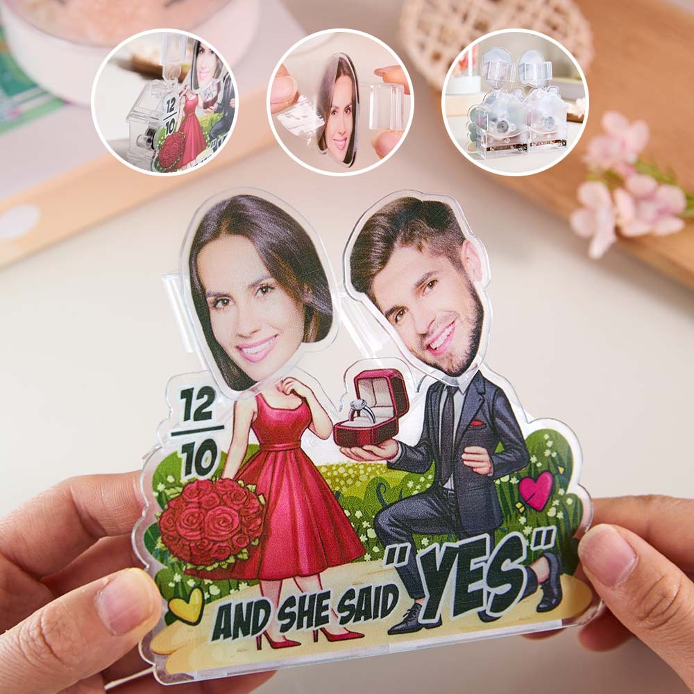 Personalized Face Propose Shaking Head Standee Gift for Couple - mysiliconefoodbag