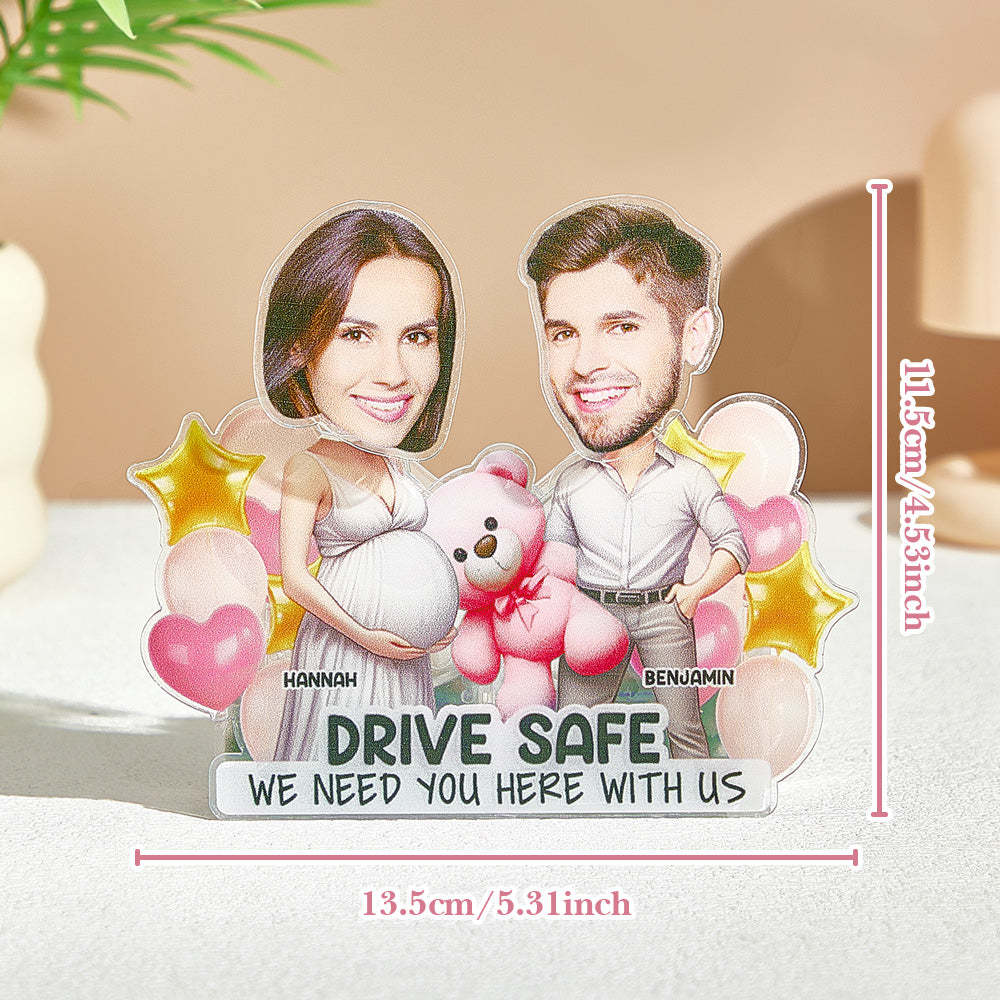 Personalized Face Drive Safe Couple Shaking Head Standee Gift for Couple - mysiliconefoodbag