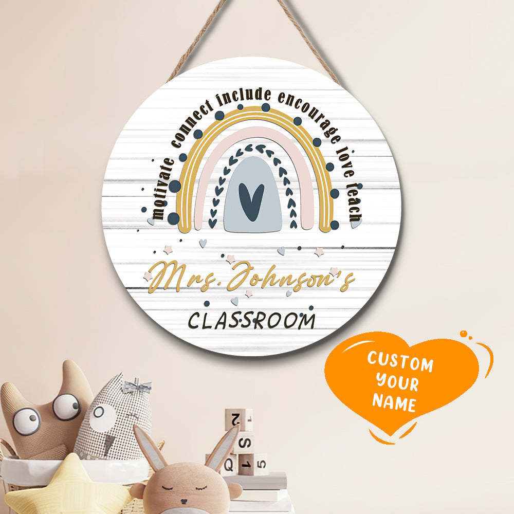 Custom Teacher Name Sign, Back to School Gift -