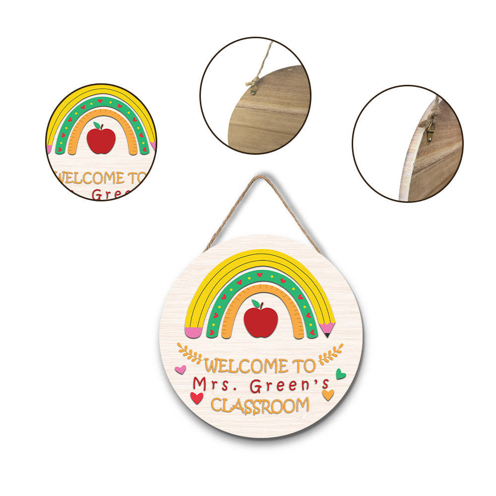 Custom Teacher Door Sign, Welcome Sign Gift - 
