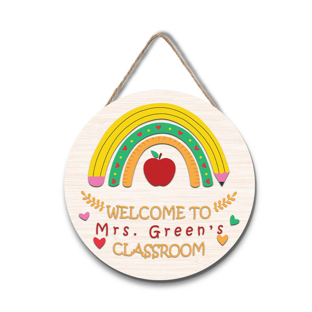 Custom Teacher Door Sign, Welcome Sign Gift - 