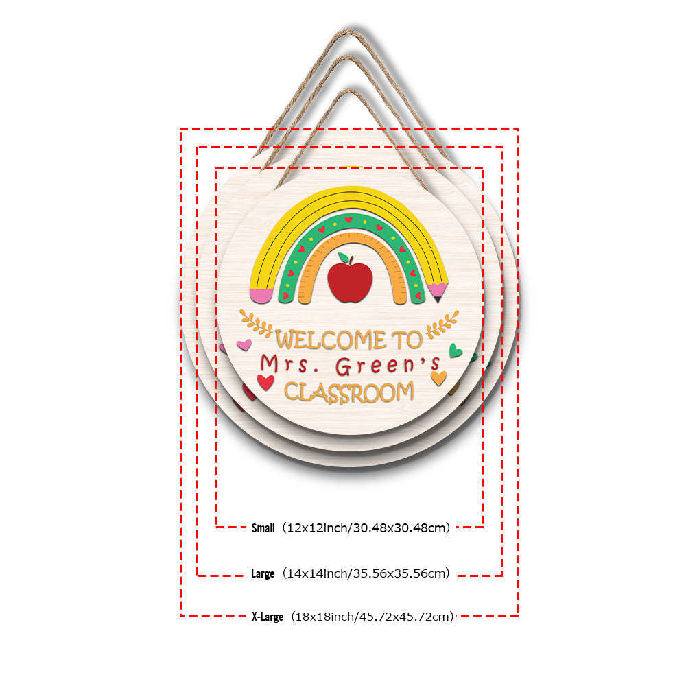 Custom Teacher Door Sign, Welcome Sign Gift - 