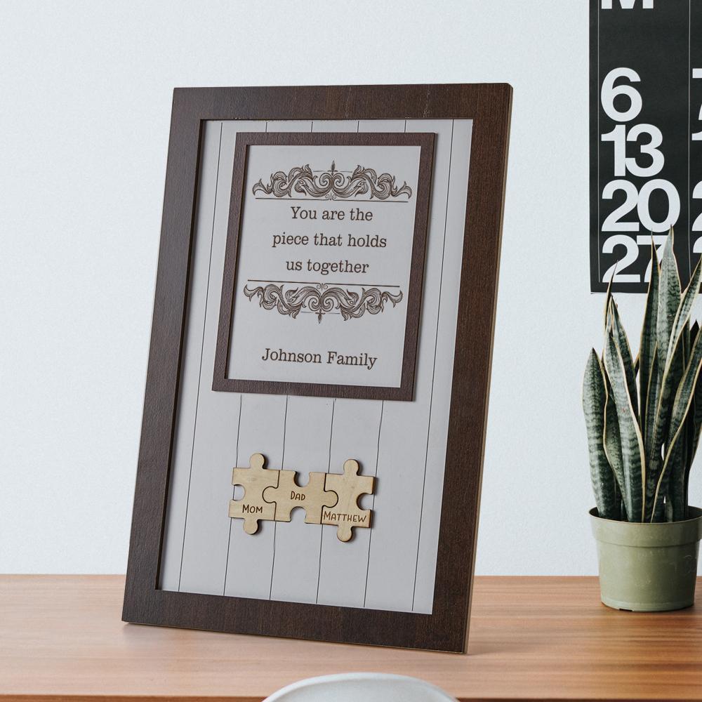 Mom Piece That Holds Us Together Frame Mum Puzzle Sign Gift for Mum 