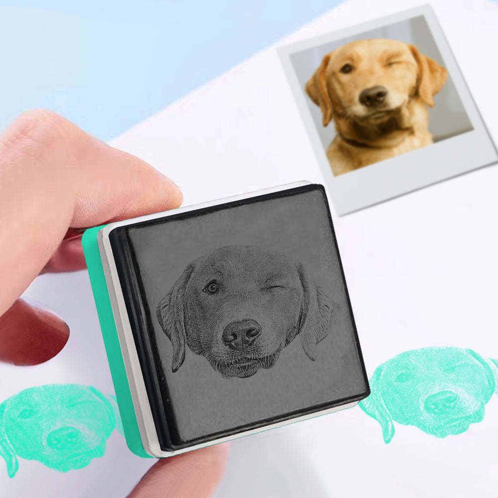 Custom Portrait Stamp Personalized Photo Pet Stamps Gifts for Pet Lover - mysiliconefoodbag