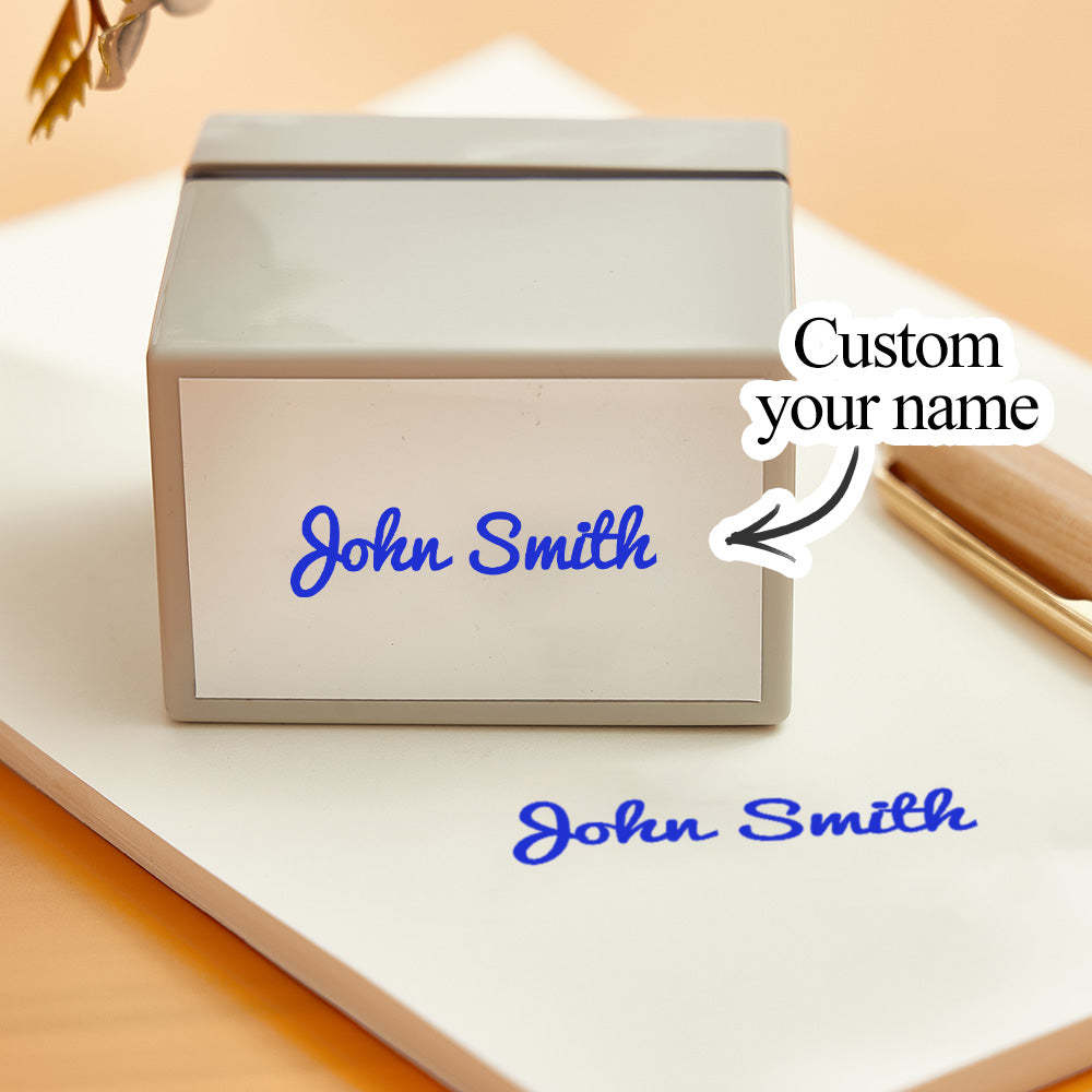Personalized Name Stamp Custom Signature Stamp Gifts for Teacher - mysiliconefoodbag