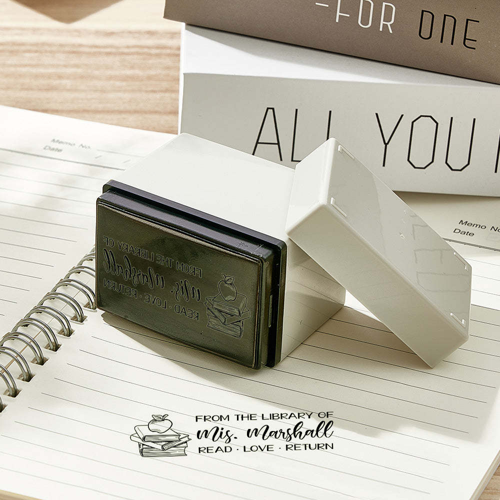 Custom Teacher Stamp Personalized Classroom Library of Stamp for Teacher Gifts - mysiliconefoodbag