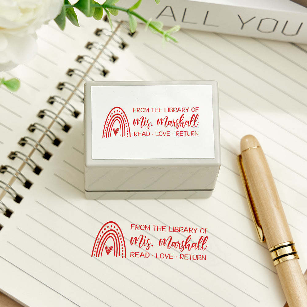 Custom Teacher Stamp Personalized Classroom Library of Stamp for Teacher Gifts - mysiliconefoodbag